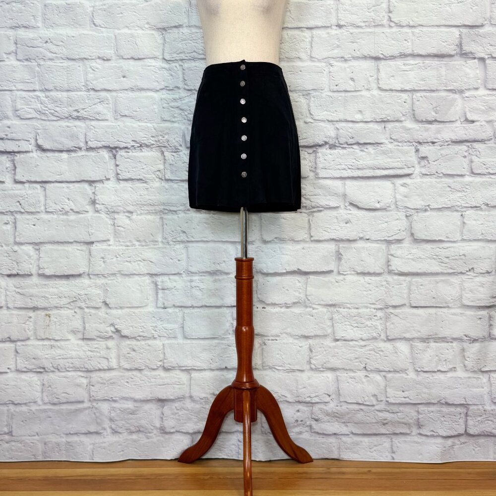 Level 99 Black Faux Suede Mini Skirt